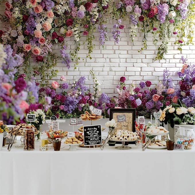 Baocicco Flower Brick Wall Backdrop 8x6.5ft Rose Flowers Photography Backdrops Baby Shower Bridal Shower Party Decorations Kids Adults Portraits Birthday Wedding Banner Supplies Props Video Studio