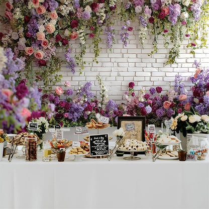 Baocicco Flower Brick Wall Backdrop 10x6.5ft Rose Flowers Photography Backdrops Baby Shower Bridal Shower Party Decorations Kids Adults Portraits Birthday Wedding Banner Supplies Props Video Studio