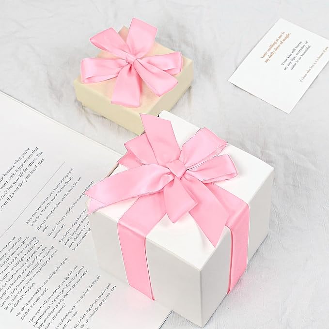 Pink Satin Ribbon, Double Faced 1 Inch X 25 Yards Pink Ribbon, Premium Satin Ribbons for Gift Wrapping, Crafts, Hair Bow Making, Sewing, Flower Bouquet, Wedding Party Decor