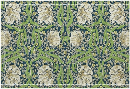 William Morris Placemats Farmhouse Sage Vintage Floral Art Printed Dining Table Mats Set of 4 for Home Kitchen Holiday Picnic Party Decoration 12x18in