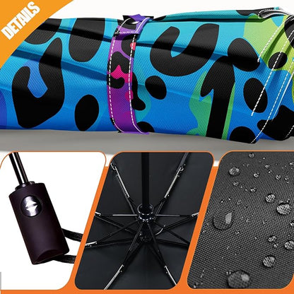 Small Compact Travel Automatic Folding Umbrella for Women, Portable Lightweight, Rain, Wind, UV Sun Shade