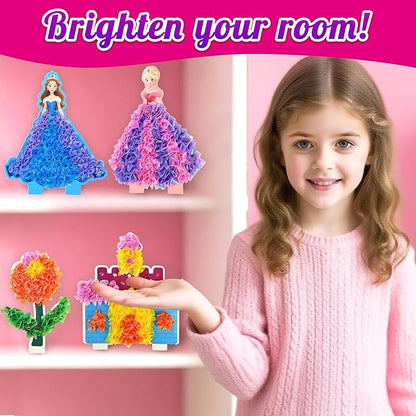 AGENTLAN Poke Art Princess Kit for Kids, DIY Craft Kits with Magical Princesses & Unicorn, Mess-Free Fabric Arts and Crafts, Fun & Easy Kits for Kids, Birthday Gifts for Ages 4 5 6 7 8+