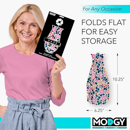 MODGY Expandable Flower Vase Plastic Decorative Modern Vases for Flowers Centerpieces Dining Table Decor Living Room Bathroom Wedding Office, Aviva