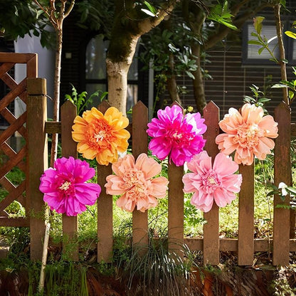 SUNBEAUTY 6 PCS Hot Pink and Orange Paper Flowers Decorations Crepe Paper Flowers 12 in Tissue Paper Flowers Decorations for Wall Birthday Party Baby Bridal Shower Office Classroom Wedding Carnival
