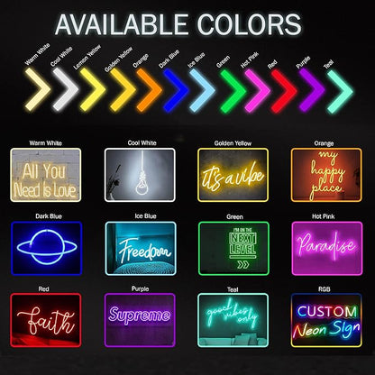 Custom Neon Sign Customizable LED Light for Wall Decor, Personalized Neon Sign for Bedoom Birthday Party Girl Boy Gift Name Logo Light up Sign Bar Home Business Shop