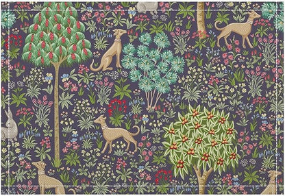 William Morris Placemats Boho Rural Farmhouse Vintage Flower Art Printed Dining Table Mats Set of 4 for Home Kitchen Holiday Picnic Party Decor 12x18in