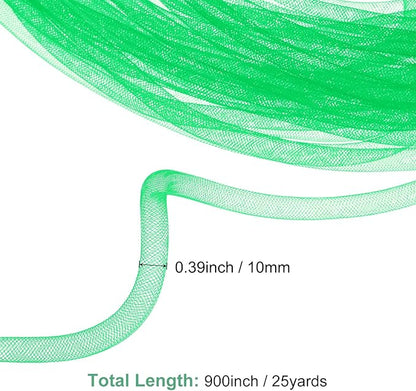 Mesh Tube Ribbon 25 Yards, 10mm Elastic Fabric Ribbons Mesh Tubing for Crafts/Gift Wrapping/Flower Bouquets/Wedding/Birthday/Holiday/Wreaths Christmas/Decoration[Fruit Green]