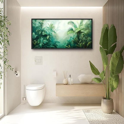 Tropical Jungle Large Decor Wall Art Forests Landscape Framed Pictures for Living Room, Nature Scenery Oversized Canvas Print Painting Modern Extra Large Framed Artwork for Bedroom Office 60"x30"
