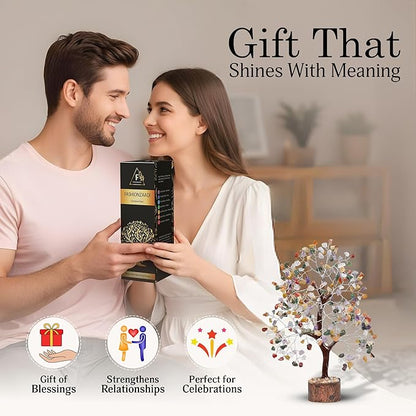 FASHIONZAADI Premium Crystal Tree of Life – 7 Chakra Tree for Healing, Positive Energy, Luck & Manifestation – Gift-Ready Packaging – Ethically Handcrafted Spiritual Gifts for mom