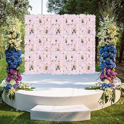 15.74"x 23.62" Artificial Flower Wall Panels,Flower Wall Mat Silk Flower Panels for Outdoor Garden Backyard Fence Fence Privacy Screen and Indoor Wall Decor (6Pcs Light Pink)