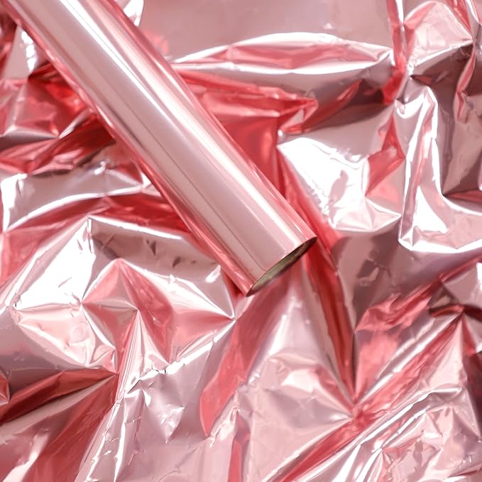 FWSA WRAPS Korean Flower Wrapping Paper Roll, Rose Gold Florist Bouquet Paper,Waterproof Gift Packaging DIY Art Crafts Christmas, Mother's Day Deco Florist Supplies 22x360 inches (Rose gold)