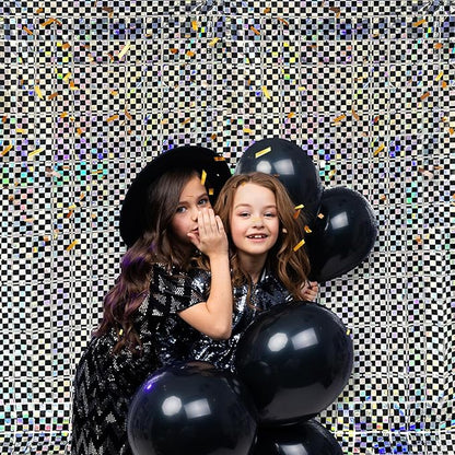 Iridescent Race Car Foil Fringe Curtains Backdrop Racing Party Supplies 2 Pack 3.28 x 6.56 Ft Race Car Theme Background for Kids Boy Birthday Baby Shower Party Decorations