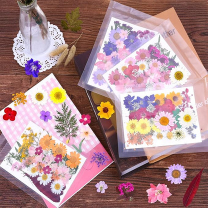 140 Pcs Dried Pressed Flowers for Resin, Real Pressed Flowers Dry Leaves Bulk Natural Herbs Kit for Scrapbooking DIY Art Crafts, Epoxy Resin Jewelry Molds, Candle, Soap Making, Nails Décor
