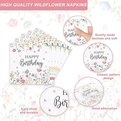 152Pcs Floral Birthday Party Supplies With For Baby Shower Birthday Picnic Wedding Party Decorations Serves 24 Party