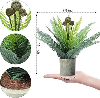 2 Pack Small Fake Plants Potted Artificial Plants Indoor for Home Decor Office Room Farmhouse Indoor Table Bathroom Decor