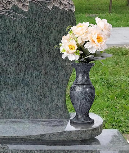 Natural Marble Cemetery Vases for Grave Heavy Headstone Vases for Cemetery is Used to Display Flowers and Artificial Flowers, Suitable for Decorating Cemeteries and Memorial Tombs