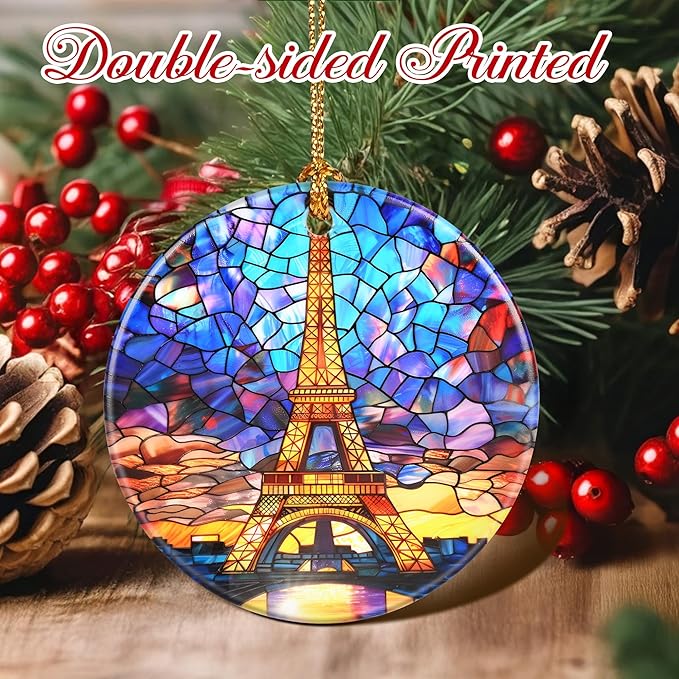 Christmas Ornaments, Eiffel Tower Ornament, Christmas Tree Ornaments, Xmas Decorations, Holiday Decorations, Eiffel Tower Lover Gifts, Holiday Party Gifts, and Xmas Gift Ideas