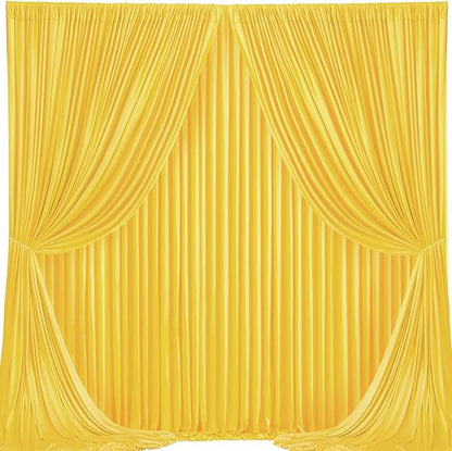 Yellow Backdrop Curtains-Wrinkle-Free Polyester Photography Drapes Party Curtain Background for Baby Shower Wedding Decorations- 16 X10FT (Yellow)
