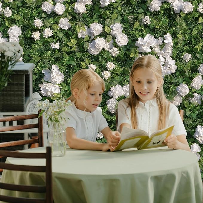 Artificial Luxury‌ Flower Wall Panels, Gorgeous 3D Silk Floral Backdrop for Wedding, Baby Show, Party and Home Decor, Quick Assembly/Storage, Eco ＆ Pet Friendly, 2 pcs, Each Panel 2 * 8 ft.