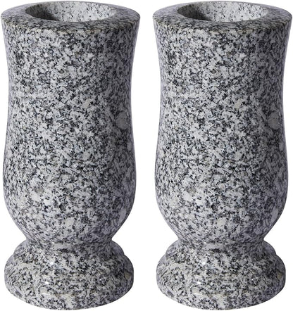 Natural Granite Cemetery Vase for Grave Headstone Decoration Timeless Memorial (2)