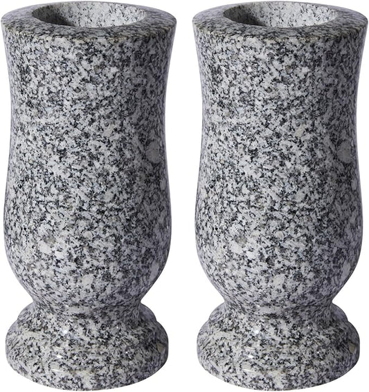 Natural Granite Cemetery Vase for Grave Headstone Decoration Timeless Memorial (2)
