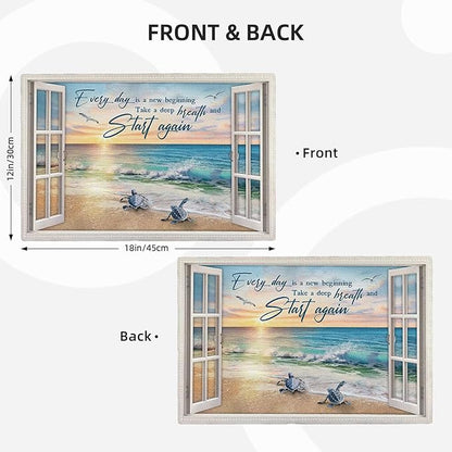 Beach Sea Turtle Placemats Set of 6 Coastal Ocean Table Mats Washable Place Mats for Home Party Indoor Kitchen Dining Table Decoration 12x18 Inch