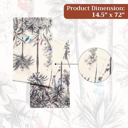 Maison d' Hermine Table Runner 100% Cotton Single Layer Table Runners 72 inches Long for Thanksgiving Christmas Decorations Home Kitchen Dining Party Wedding (Amazonia, 14.5" x 72")