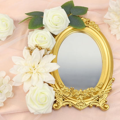 SITUMEIZI Roses Artificial Flowers Combo White Flowers Silk Foam Flowers with Stems for DIY Bridal Wedding Bouquet Baby Shower Party Home Decor Floral Arrangements 26pcs
