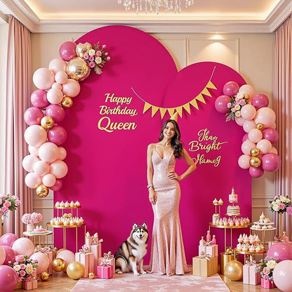 Hot Pink Arch Backdrop Cover Set of 2 Birthday Party Arch Covers 7.2 and 6ft Wedding Arch Cover Stretchy Backdrop Bridal Baby Shower Birthday Party Photo Background