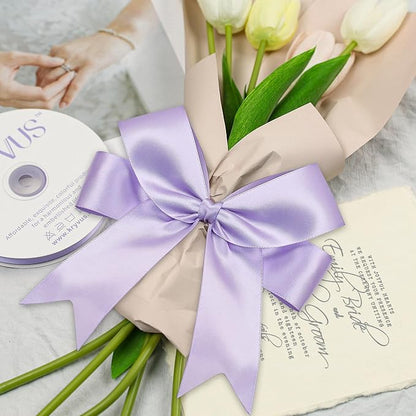 Lavender Satin Ribbon, Double Faced 2 Inch X 25 Yards Lavender Ribbon, Premium Satin Ribbon for Gift Wrapping, Crafts, Hair Bow Making, Sewing, Flower Bouquet, Wedding Party Decor
