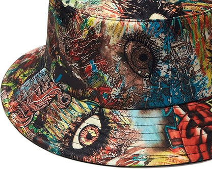 Quanhaigou Bucket Hat for Men Women,Packable Reversible Printed Sun Hats,Fisherman Outdoor Summer Travel Hiking Beach Caps
