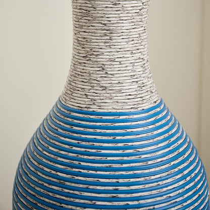 Large Hand-Woven Bamboo Floor Vase, Tall Home Decor Floor Vase for Fake Flower Dried, Flower Holder for Living Room, Bedroom, Dining Room, Entryway, Hallway