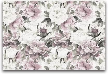 Cliouar-Vintage Purple Pink Rose Bedroom Living Room Decor Wallpaper Mural Bedroom Living Room Decor 158" x 110"(Not Self-Adhesive)