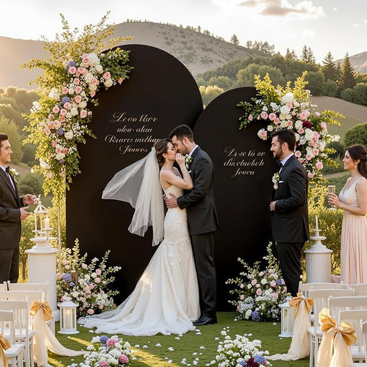 Black Arch Backdrop Cover Set of 2 Birthday Party Arch Covers 7.2 and 6ft Wedding Arch Cover Stretchy Backdrop Bridal Baby Shower Birthday Party Arches Stand Covers Spandex