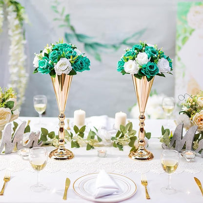Flower Centerpieces for Wedding Tables: Wedding Table Decorations Teal & White Flower Balls Centerpieces for Engagement Cerebration Party Center Pieces 10 Packs