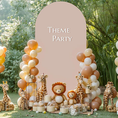 7.2FT Nude Arch Backdrop Cover - Spandex Fitted Wedding Arch Stand Covers Round Top Chiara Arch Backdrop Cover for Birthday Party Banquet Photo Background Decoration
