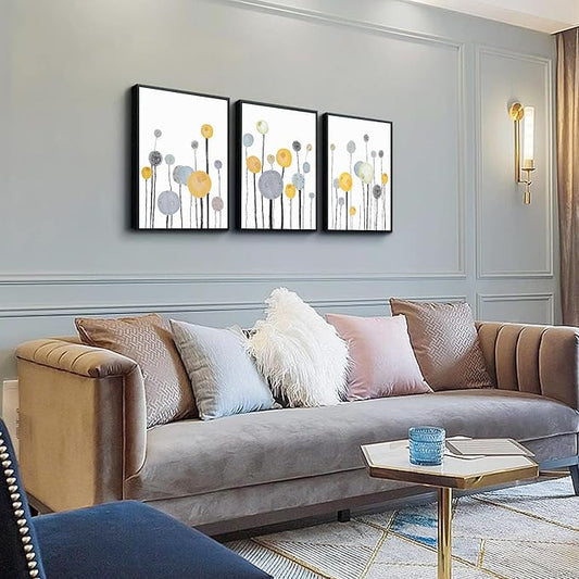 3 Piece Black Framed Abstract Watercolor Painting Wall Art For Living Room Bedroom Wall Hanging Decor Office Decor Wall Artwork Flowers Prints Pictures Kitchen Wall Decorations Bathroom Home Decor