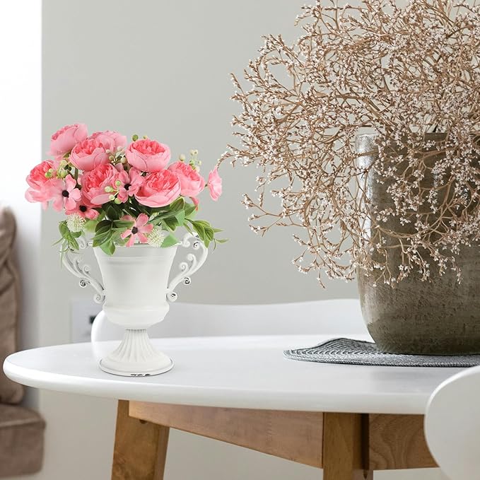 Ciieeo Retro High-Footed Trophy Vase Decorative Pedestal Planter for Indoor Outdoor Use Elegant Floral Arrangement Urn for Garden Wedding Centerpieces and Home Decor