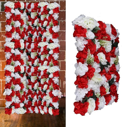 LOYALHEARTDY 12 Pack Artificial Flower Wall Panels 16 x 24 Flower Wall Mat Silk Rose Hydrangea Flower Panels for Backdrop Event Party Wedding Wall Decoration