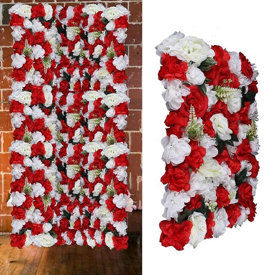 LOYALHEARTDY 12 Pack Artificial Flower Wall Panels 16 x 24 Flower Wall Mat Silk Rose Hydrangea Flower Panels for Backdrop Event Party Wedding Wall Decoration