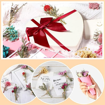 Chengu 20 Pcs Mini Dried Flowers Bouquets Natural Gypsophila Don't Forget Me Bouquets Dry Flower Leaves Dried Embossing Flower Plant Stem Bunch for Vase DIY Wedding Decoration Crafts Photo Props