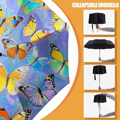 Small Compact Travel Automatic Folding Umbrella for Women, Portable Lightweight, Rain, Wind, UV Sun Shade