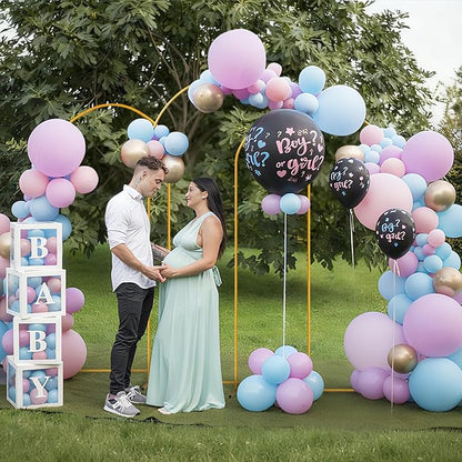 Tamodan 3 Pack Metal Wedding Arch (7.2ft+6.6ft+6ft) - Tool-Free Assembly | Photo Booth Backdrop for Outdoor Weddings, Engagement Shoots, Baby Showers, Balloon Arch (Incl. Ground Stakes)