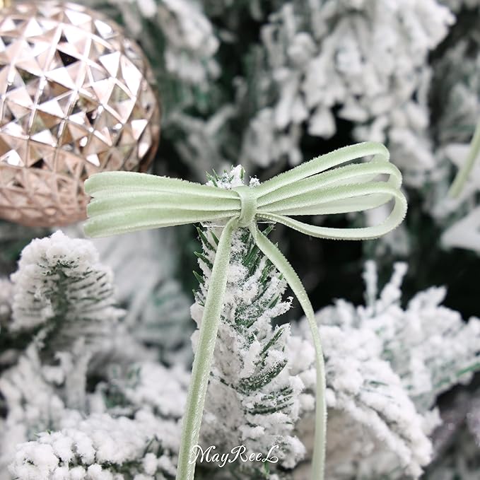 MAYREEL 1/8 Inch Sage Green Velvet Ribbon Thin Olive Green Vintage Ribbon for Wedding Invitations Gift Wrapping Party Favor Boxes 50 Yards
