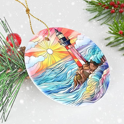 Christmas Ornament, Jocidea Lighthouse Christmas Decorations, Christmas Tree Ornament, Holiday Decor and Xmas Gifts Ideas