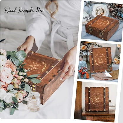 AW BRIDAL Personalized Keepsake Boxes Wood Storage Box Memorial Gift Box Wedding Gifts for Couples Engagement Bride Gifts for Her//DK2201CPP61//