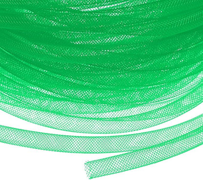 Mesh Tube Ribbon 25 Yards, 8mm Elastic Fabric Ribbons Mesh Tubing for Crafts/Gift Wrapping/Flower Bouquets/Wedding/Birthday/Holiday/Wreaths Christmas/Decoration[Fruit Green]