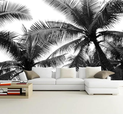 WFBHUA-Black Palm Tree Wallpaper Peel and Stick Tropical Self Adhesive Wall Mural for Living Room Bedroom 82"x57"