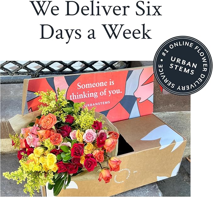 UrbanStems – The Firecracker Bouquet (No Vase) – Fresh Flowers for Delivery – Gift for Birthday, Thank You, Congratulations, Anniversary