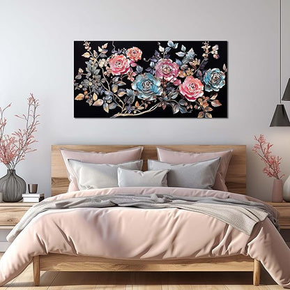 Colorful Flower Wall Decor Living Room Vintage Wall Decor Bedroom Teen Room Prints Decor for Girls Room 24" x 48"